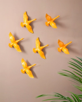 Skyward Wings Wall Mounted Birds - Set Of 6nordic style wall decor