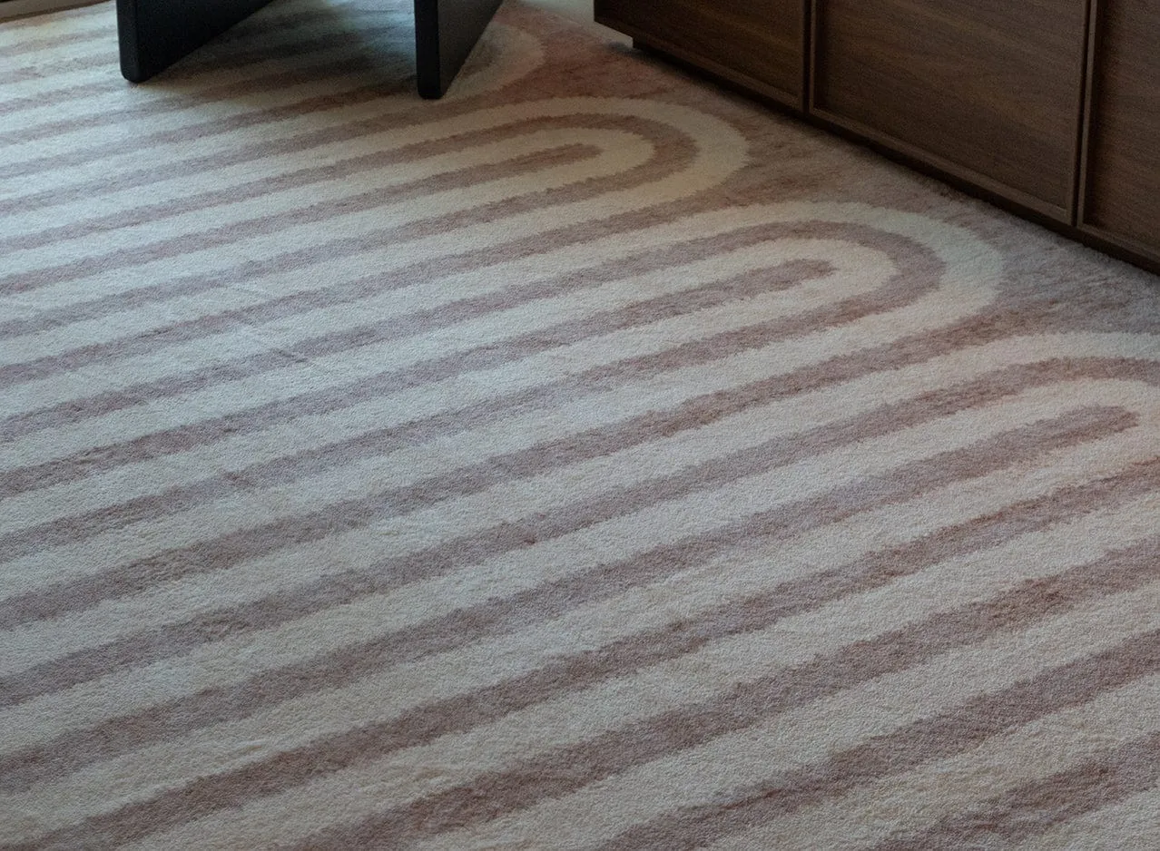 Sloan Beige Curve Pattern Washable Rug