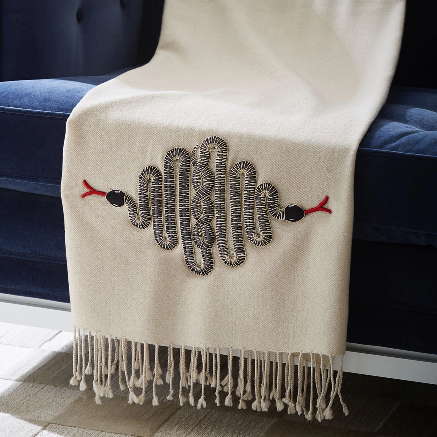 Snake Embellished Throw
