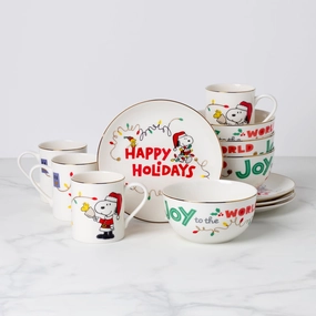 Snoopy Christmas 12-Piece Dessert Setmodern kitchen decor ,kitchen dinner set ,dinnerware 