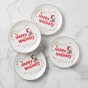 Snoopy Christmas Accent Plates - Set of 4modern kitchen decor ,kitchen dinner set ,dinnerware 