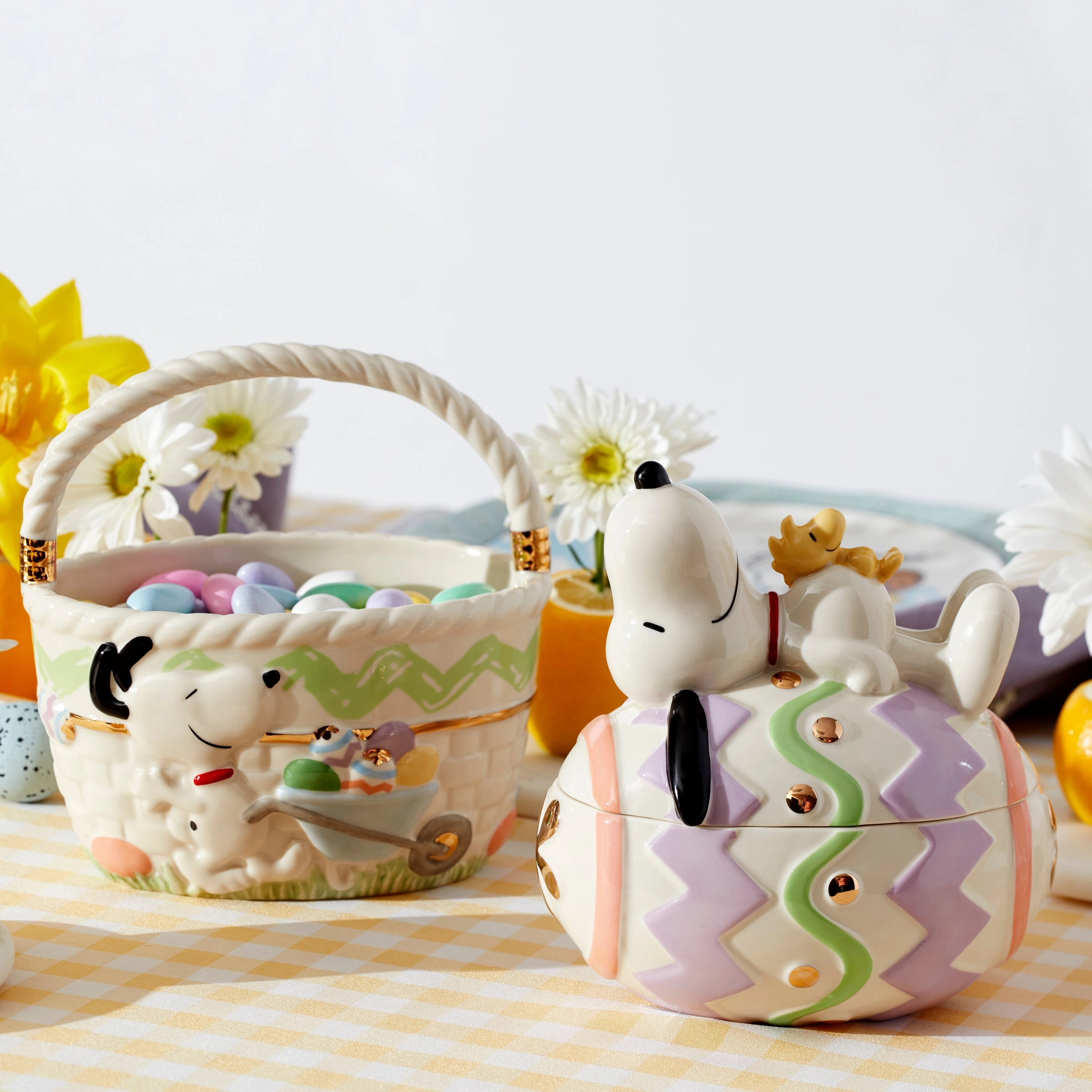 Snoopy Easter Covered Candy Dish
