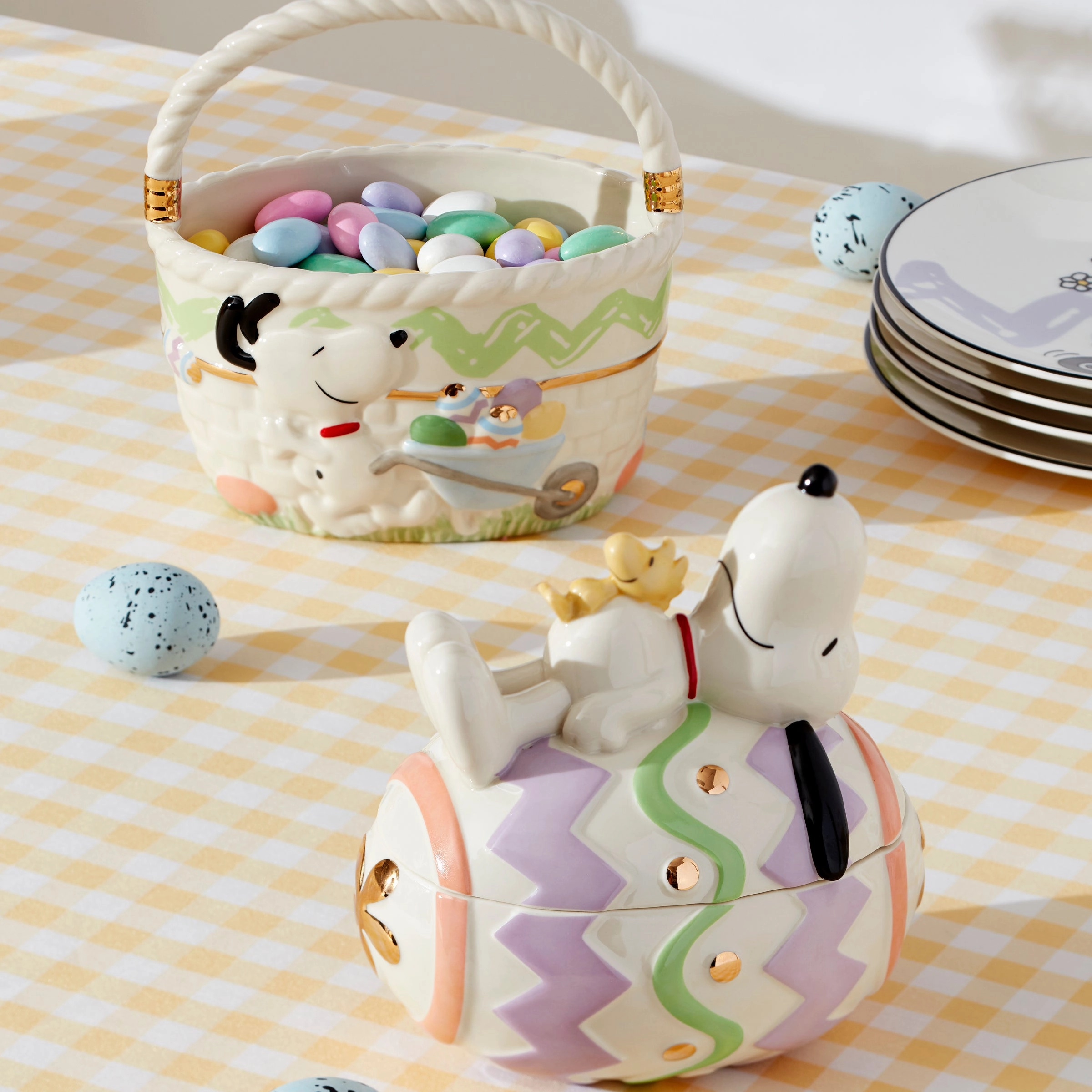 Snoopy Easter Covered Candy Dish
