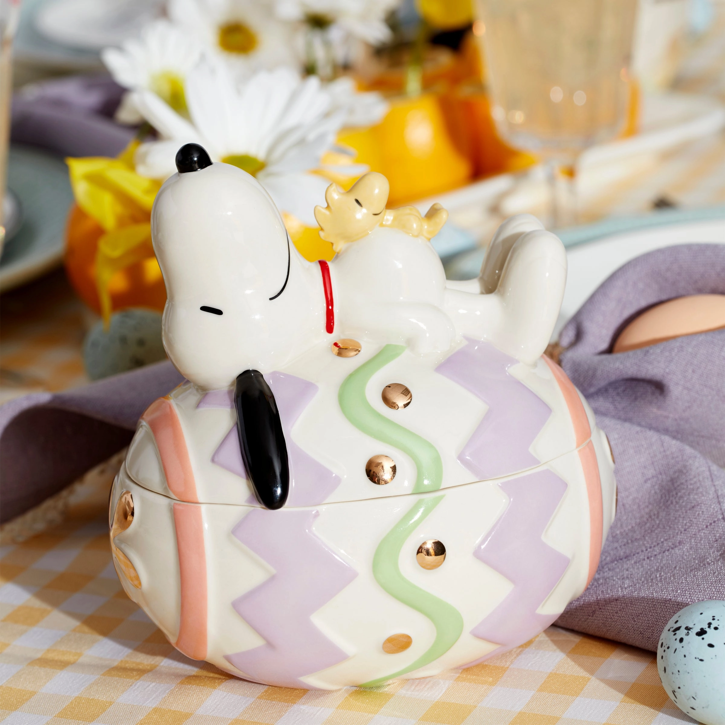 Snoopy Easter Covered Candy Dish