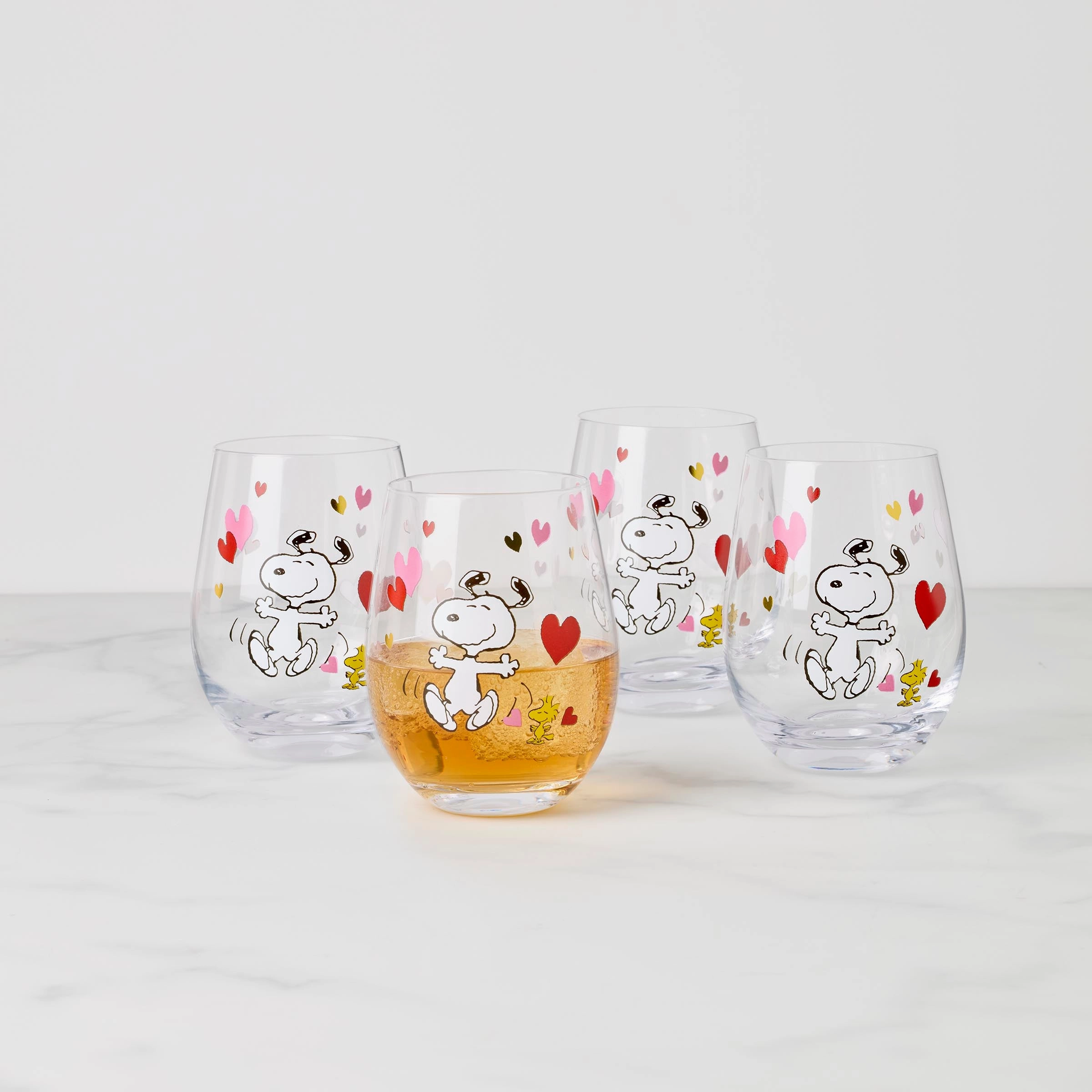 Snoopy Valentine's Day Tumblers - Set Of 4