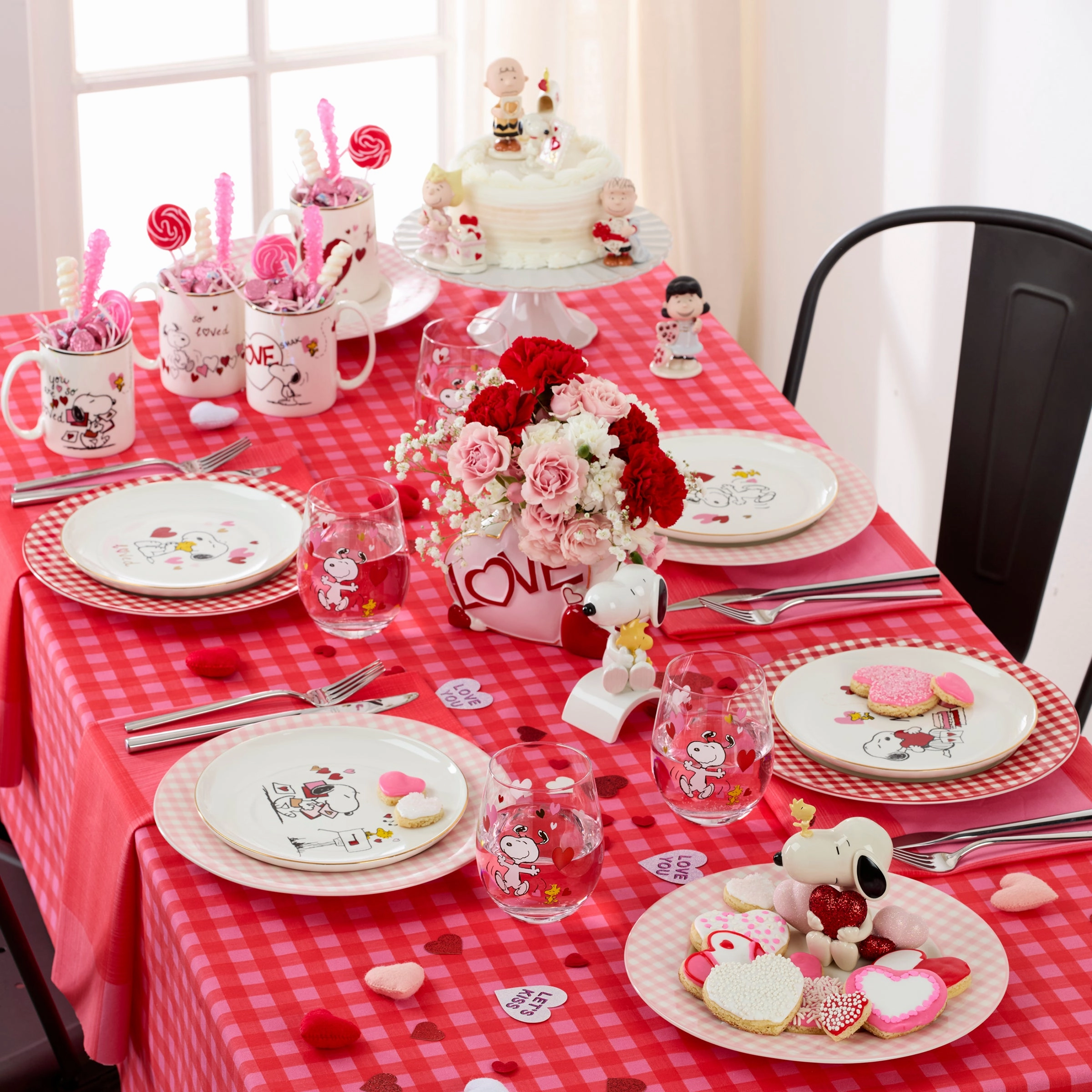Snoopy Valentine's Day Tumblers - Set Of 4