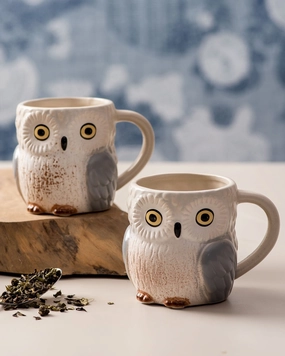 Snowy Owl Ceramic Coffee Mugmodern kitchen decor ,kitchen dinner set ,dinnerware 