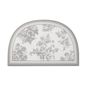 Soft Bath Mat with Diatomaceous Earth Semicircular Classic Flower Greypadded toilet seat cover ,memory foam toilet seat cushion 
