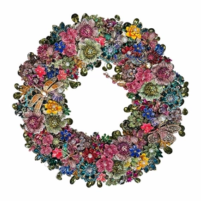 Spring Time Jeweled Wreath - 16"nordic style wall decor