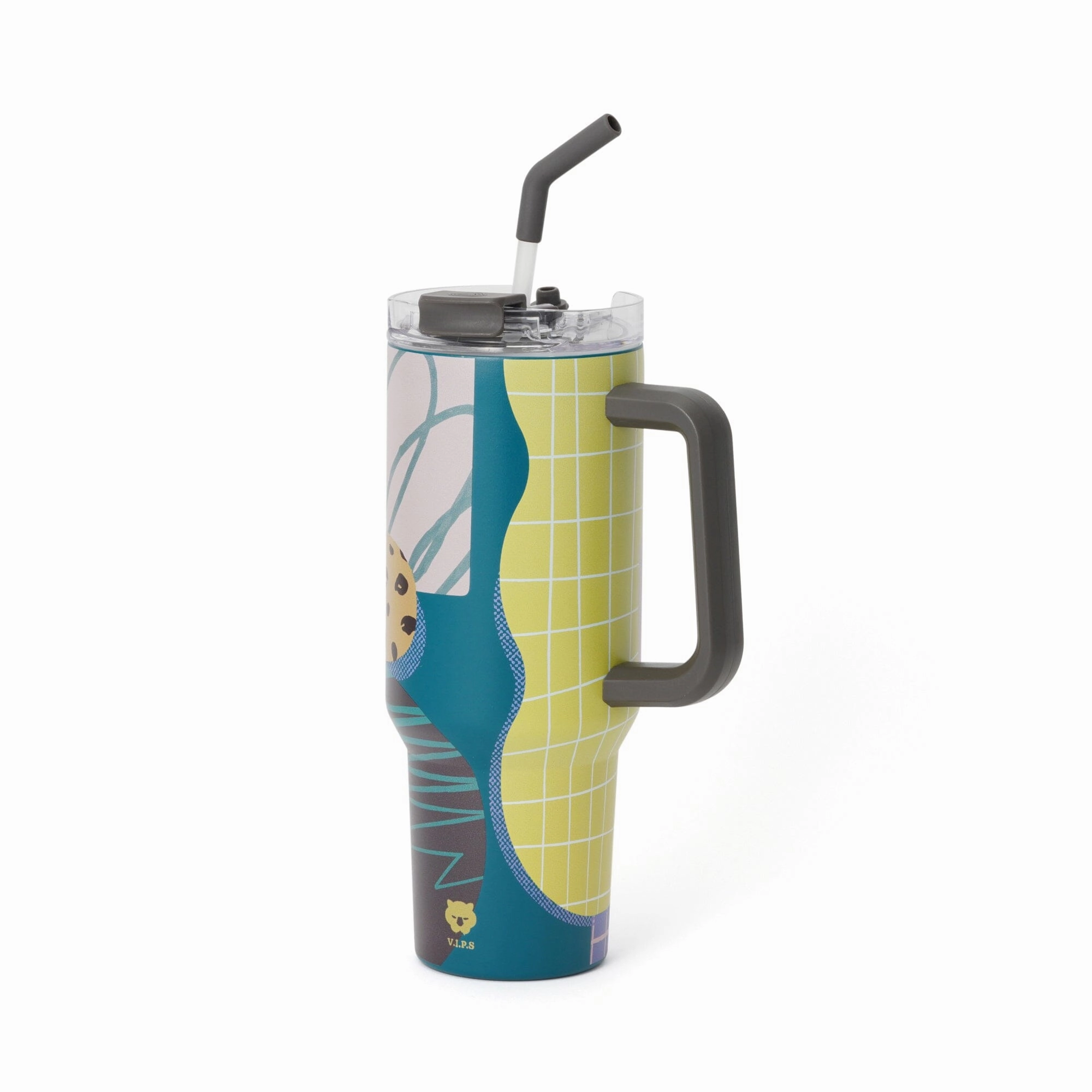 SQUID GAME Tumbler with Snack Holder 1000ml Green x Gray