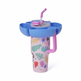 SQUID GAME Tumbler with Snack Holder 1000ml Pink x Blueglass cups ,personalized mugs 