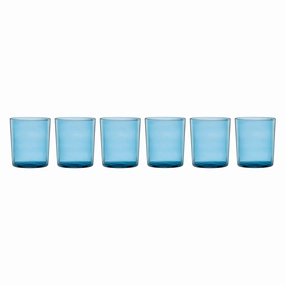 Stackable Blue Tall Glasses - Set Of 6glass cups ,personalized mugs 