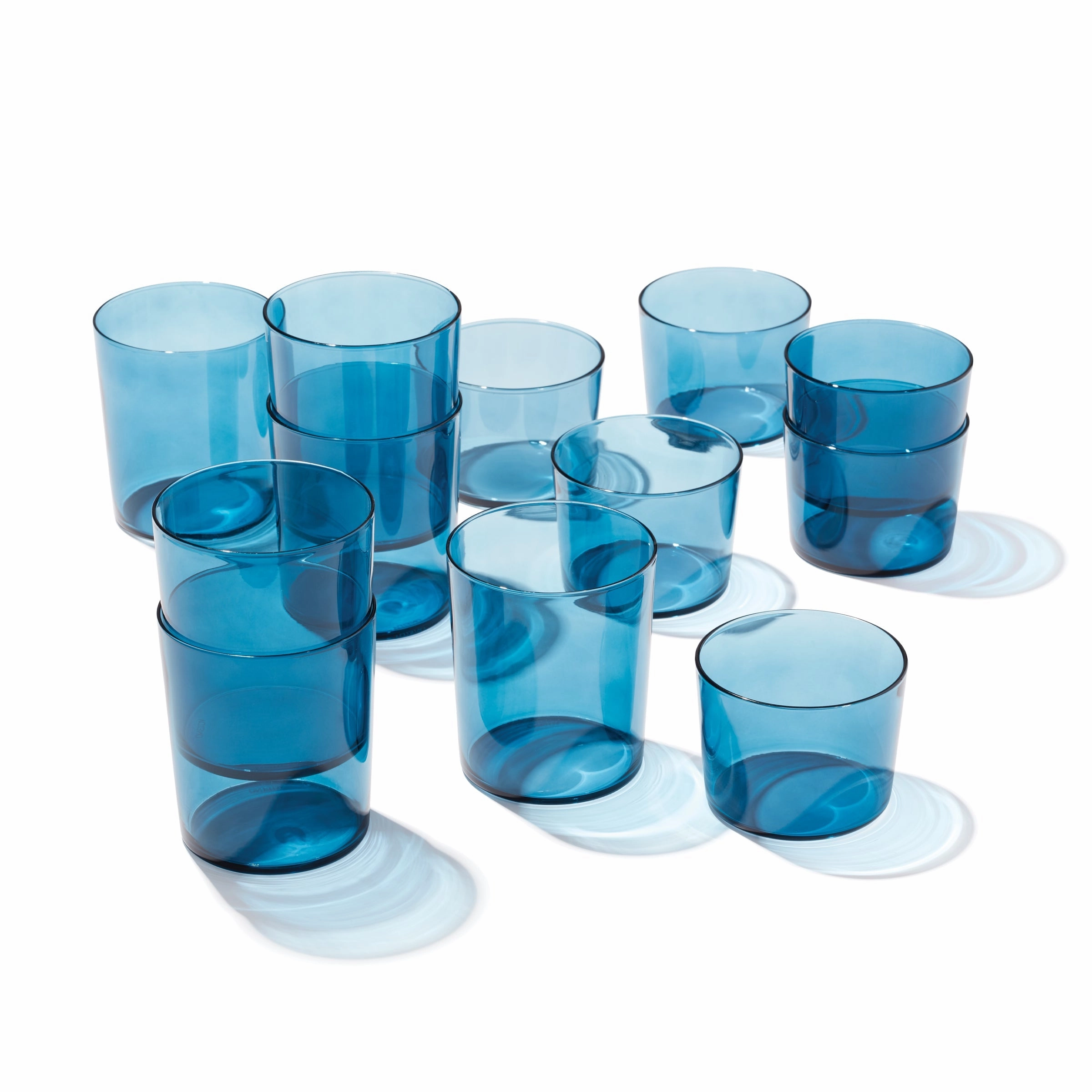 Stackables Blue Short & Tall Glasses - Set Of 12glass cups ,personalized mugs 