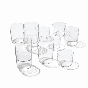 Stackables Clear Short & Tall Glasses - Set Of 12glass cups ,personalized mugs 