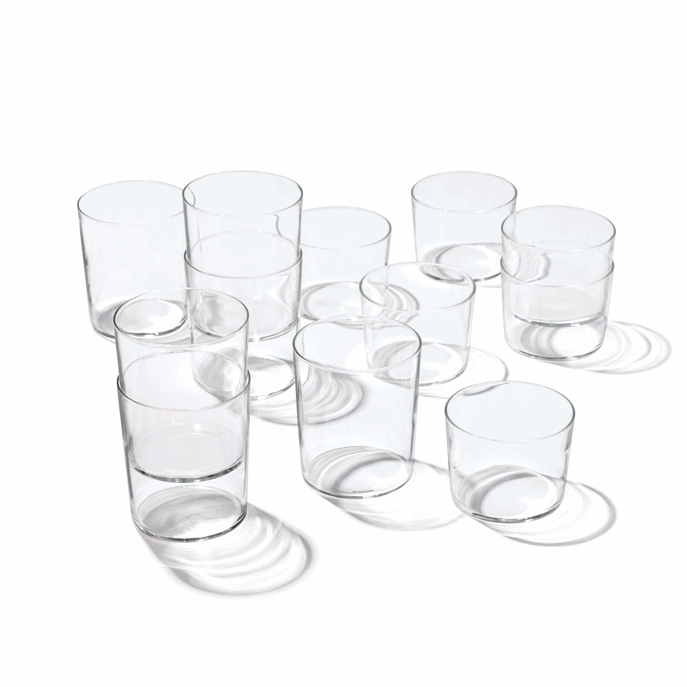 Stackables Clear Short & Tall Glasses - Set Of 12glass cups ,personalized mugs 