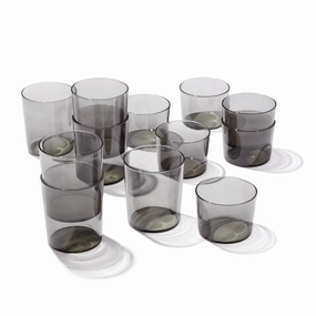 Stackables Smoke Short & Tall Glasses - Set Of 12glass cups ,personalized mugs 