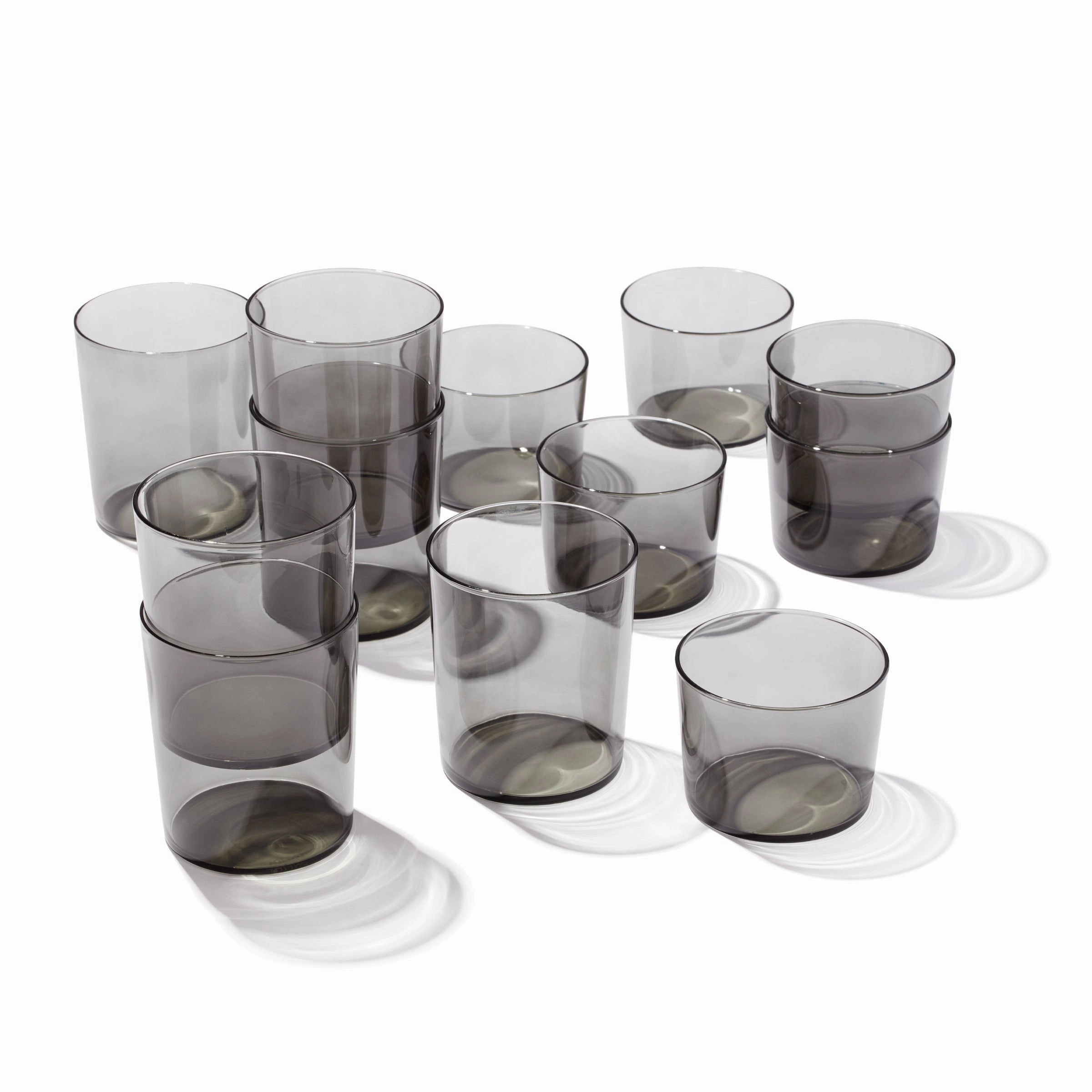 Stackables Smoke Short & Tall Glasses - Set Of 12glass cups ,personalized mugs 