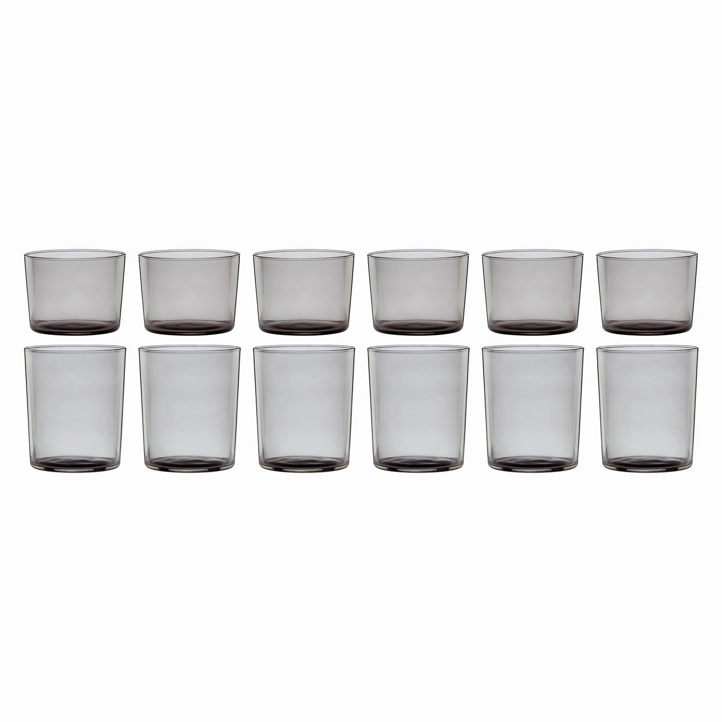 Stackables Smoke Short & Tall Glasses - Set Of 12