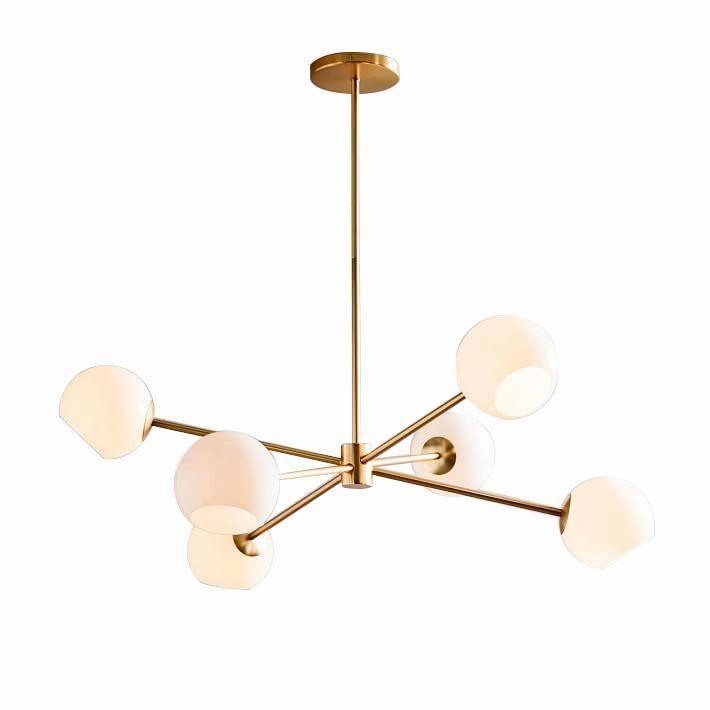 Staggered Glass 6 Light Chandelier