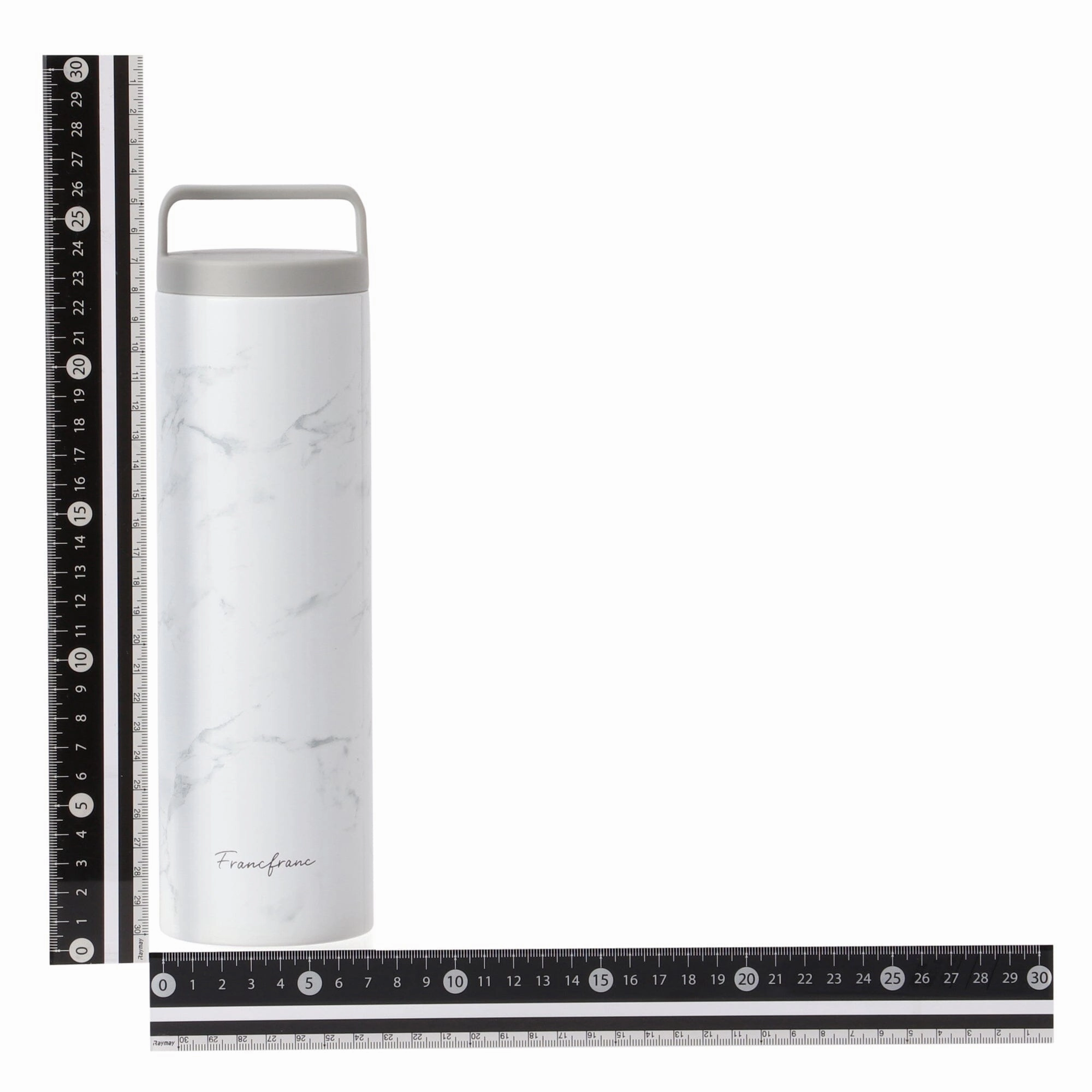 Stainless Steel Bottle With Handle 730ml Marble White