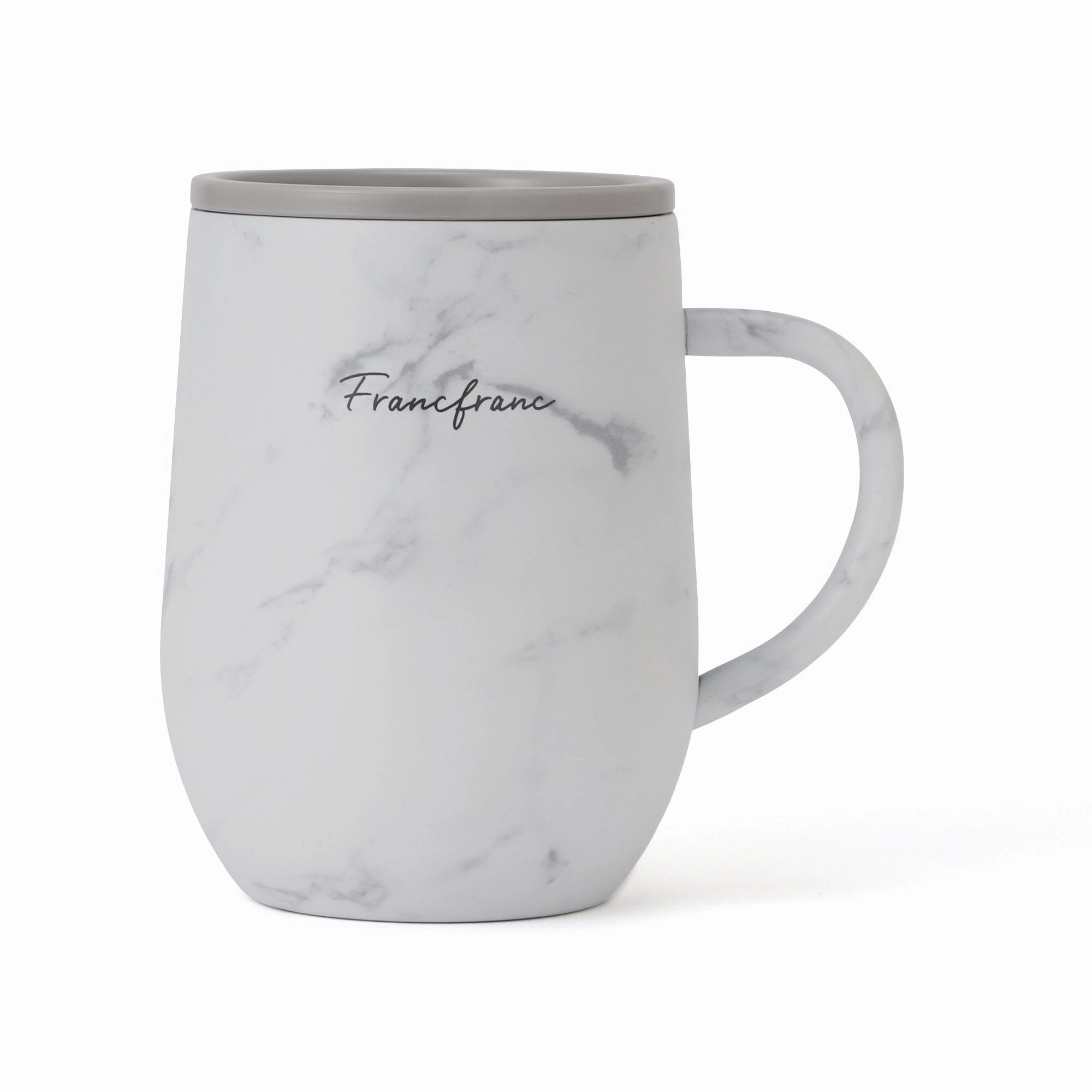 Stainless Steel Thermo Mug with Lid 320ml Marble White