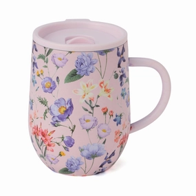 Stainless Steel Thermo Mug with Lid 320ml Multiflower pinkglass cups ,personalized mugs 