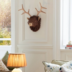Stirling Wall Mount Stag Head Wooden Sculpture Brownhome decor ,wall decor 