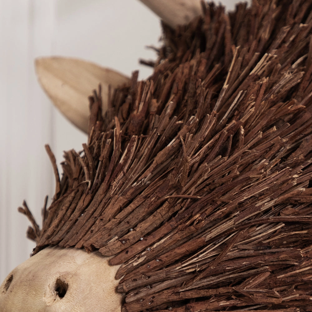 Stirling Wall Mount Stag Head Wooden Sculpture Brown
