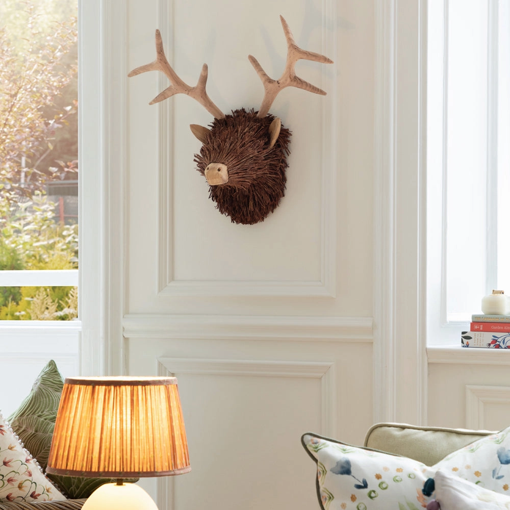 Stirling Wall Mount Stag Head Wooden Sculpture Brownhome decor ,wall decor 