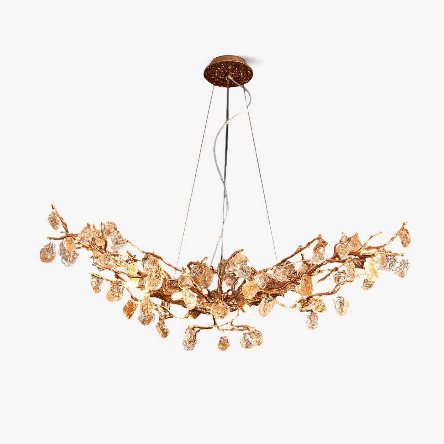 Stone Crystal Brass Chandelier