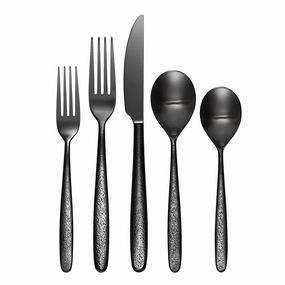 Storm Black 20 Piece Flatware Seteco-friendly bamboo fiber tableware set 