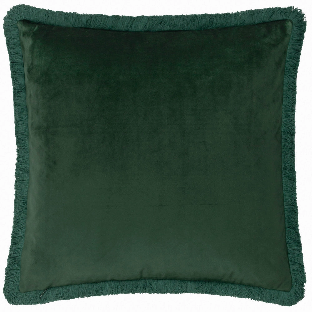 Strawberry Thief Embroidered Velvet Cushion Forest