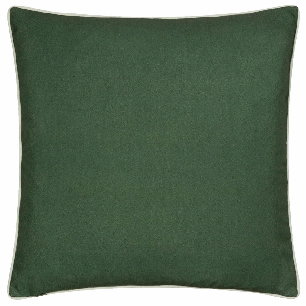 Strawberry Thief Piped Outdoor Cushion Forest Green