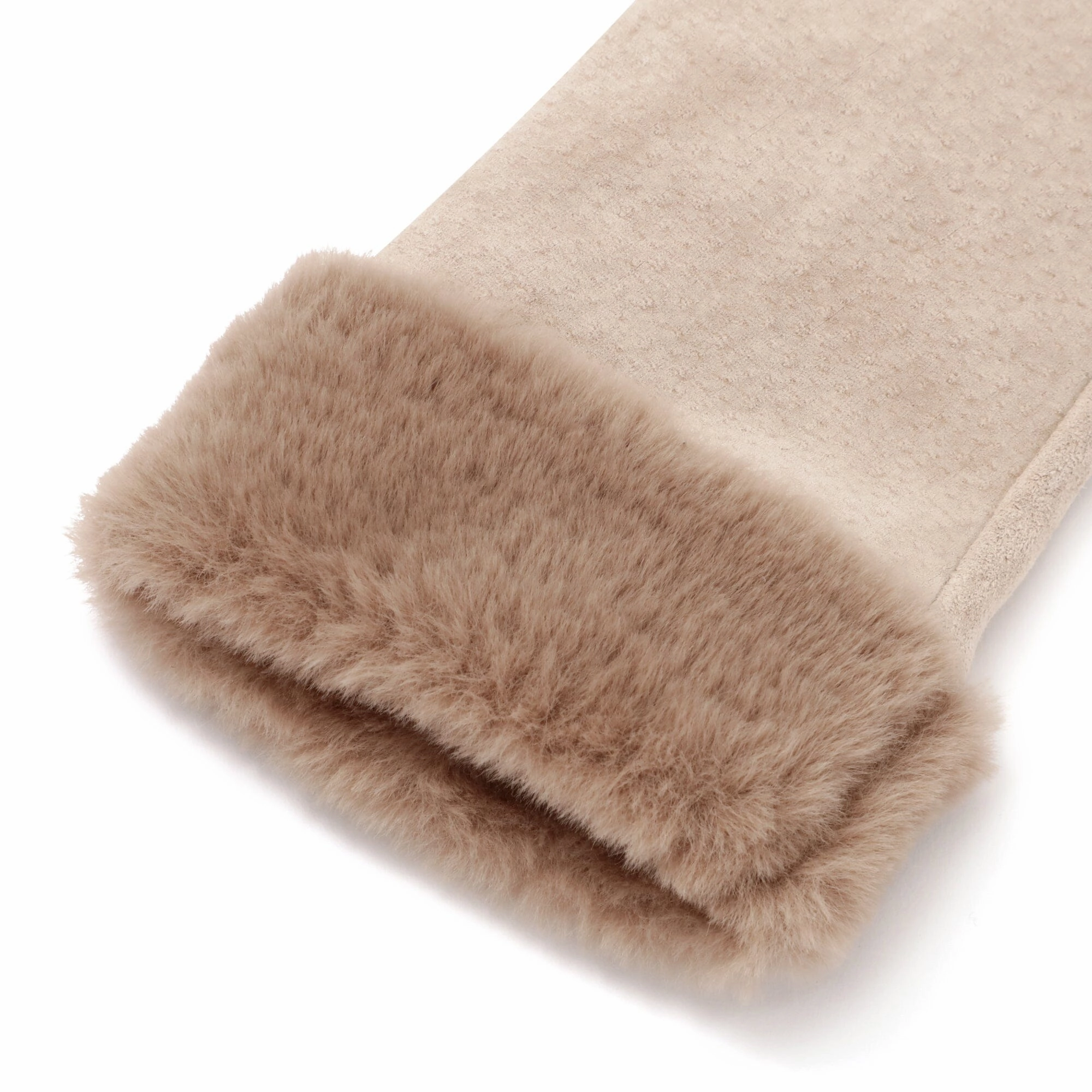 Suede Gloves Beige