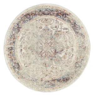 Summer Orange and Blue Multi-Colour Distressed Round Rugmodern color block patchwork rug