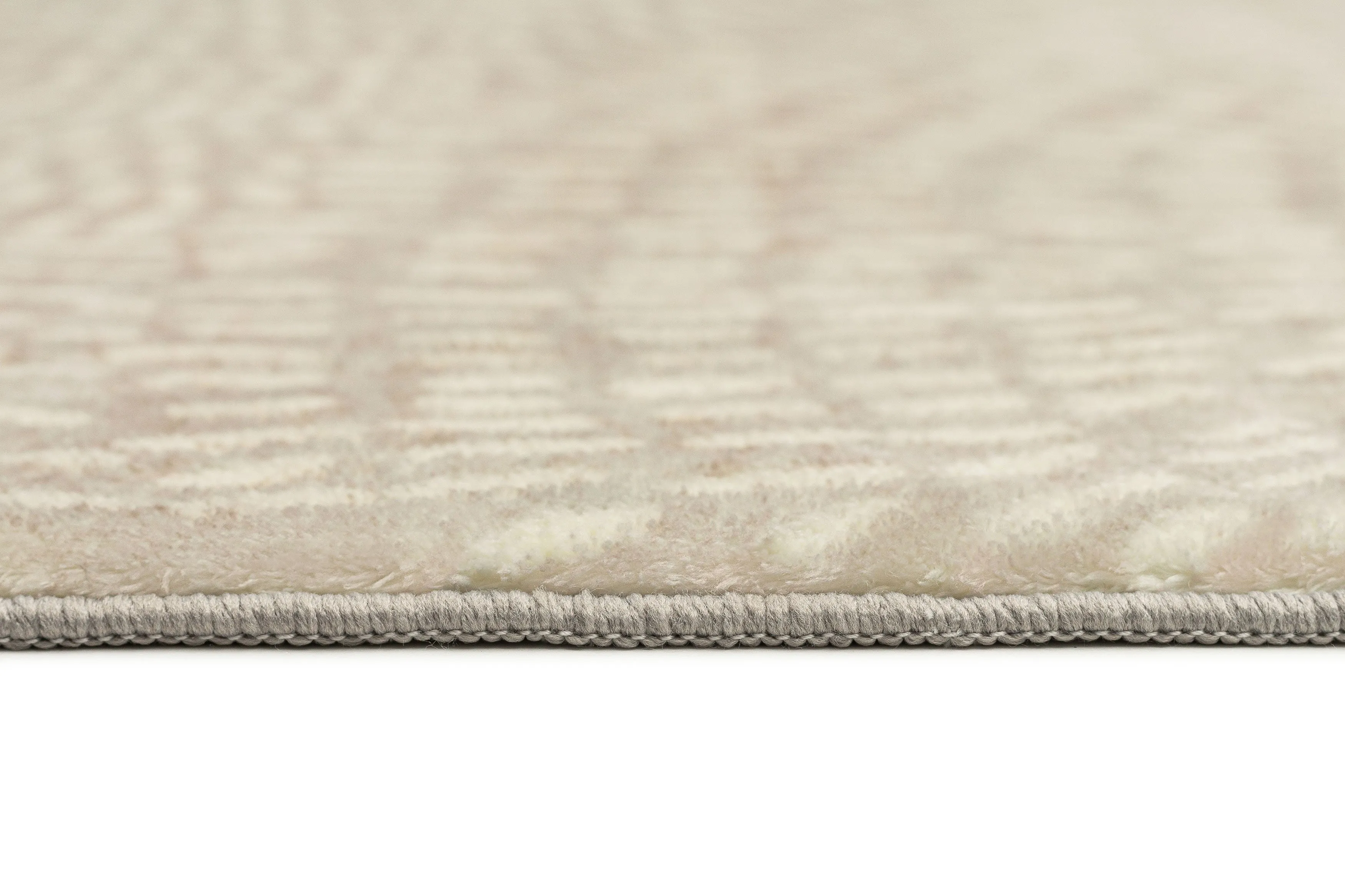 Sunita Grey Cream Circle Dot Pattern Washable Rug