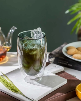 Superior Double Wall Glass - Greenmodern kitchen decor ,kitchen dinner set ,dinnerware 
