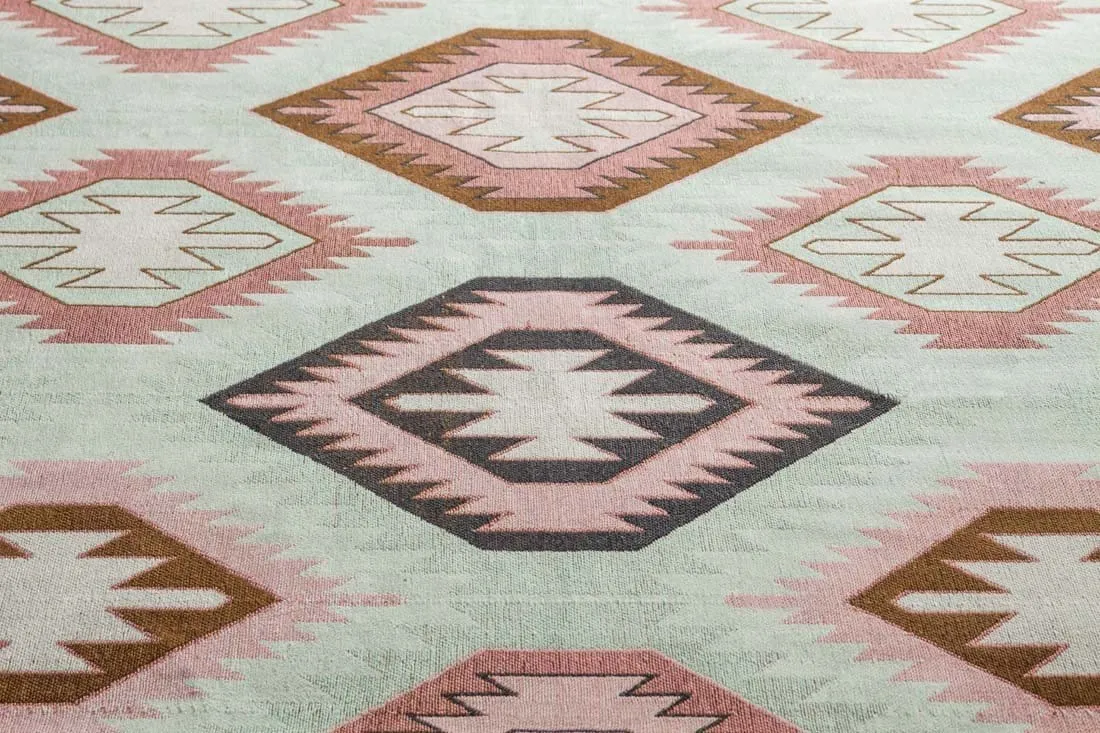 Suzie Pink and Green Rug *NO RETURNS UNLESS FAULTY