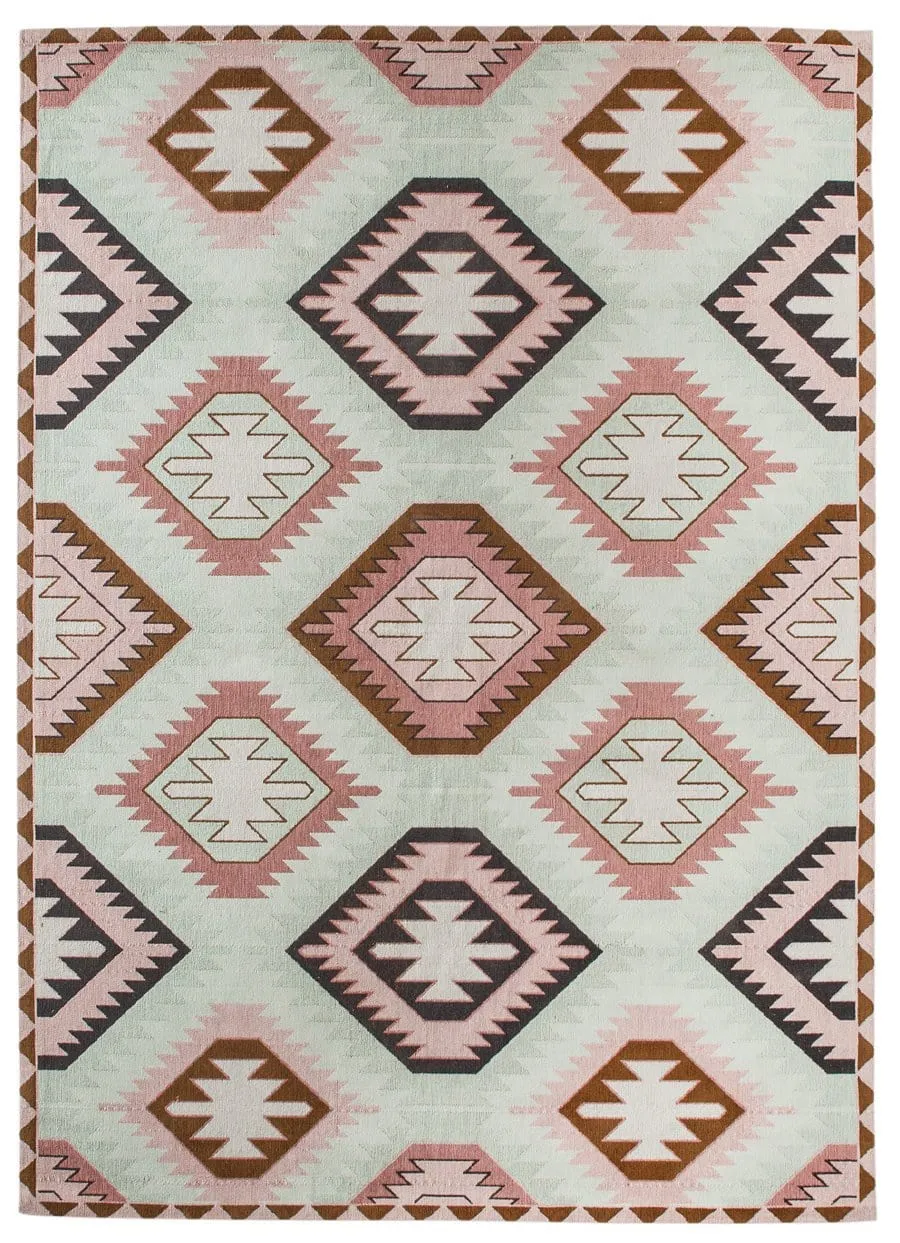 Suzie Pink and Green Rug *NO RETURNS UNLESS FAULTYmodern color block patchwork rug