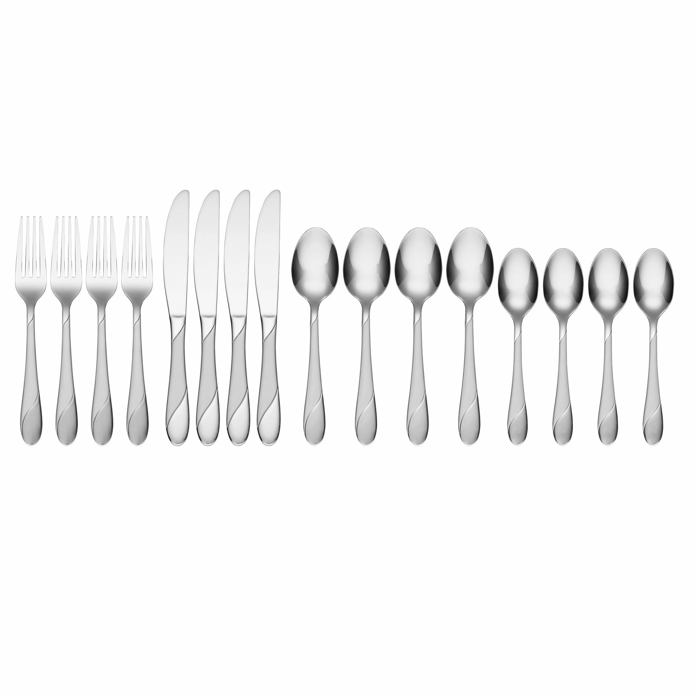 Swirl Sand 16 Piece Flatware Set with Caddy