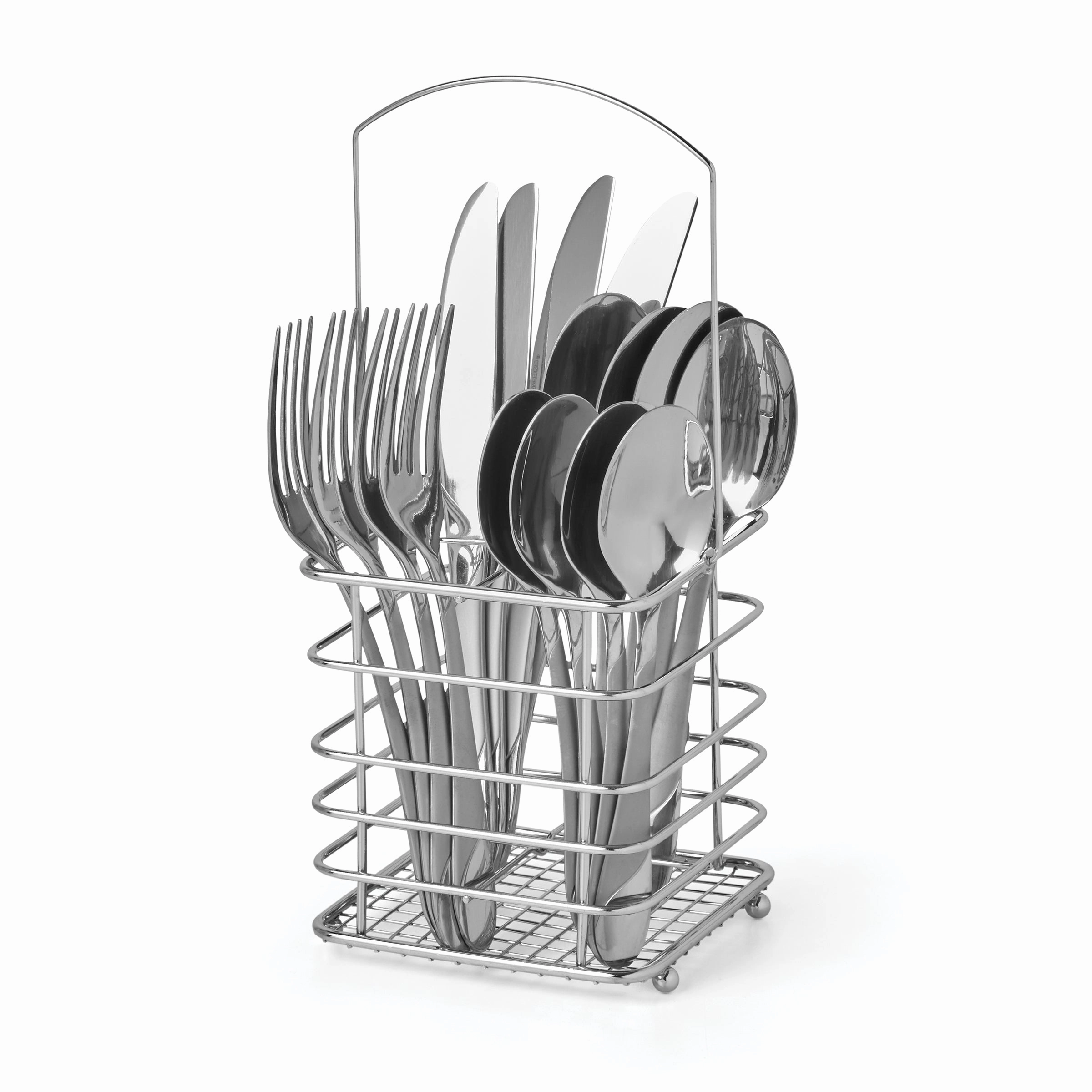 Swirl Sand 16 Piece Flatware Set with Caddy