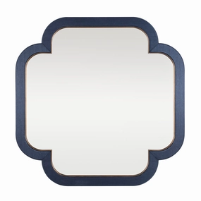 Swiss 455MI36A 36x36 Wall Mirror - Dark Blue Grasscloth/Weathered Brasswall mounted decorative mirror,full length dressing mirror