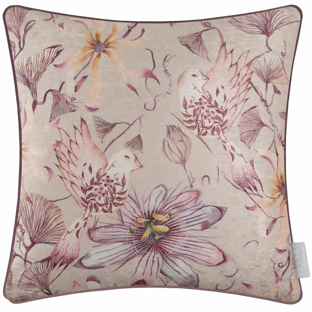 Sybil Printed Piped Cushion Hyacinth