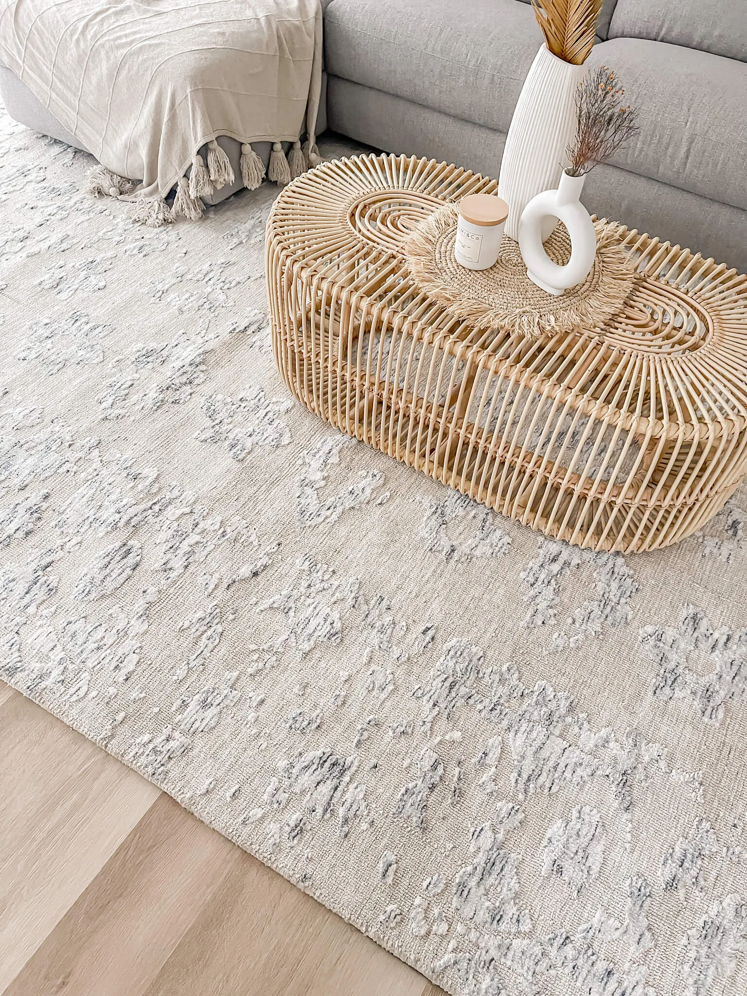 Sylvie Blue and Ivory Floral Transitional Rug *NO RETURNS UNLESS FAULTY