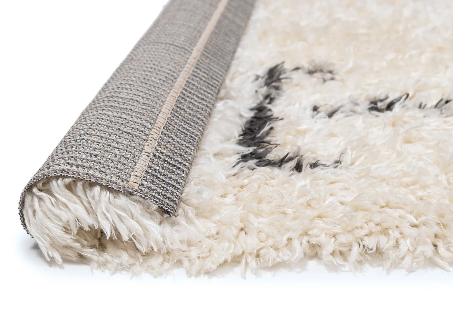 Tabitha Cream & Black Tribal Shag Rug *NO RETURNS UNLESS FAULTY