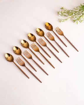 Takumi Cutlery Rose Gold - Set of 12modern kitchen decor ,kitchen dinner set ,dinnerware 