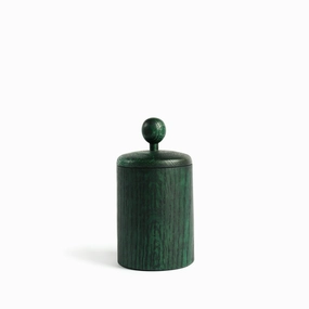 Tall Container with Circle Lid in Viridiannordic minimalist vase