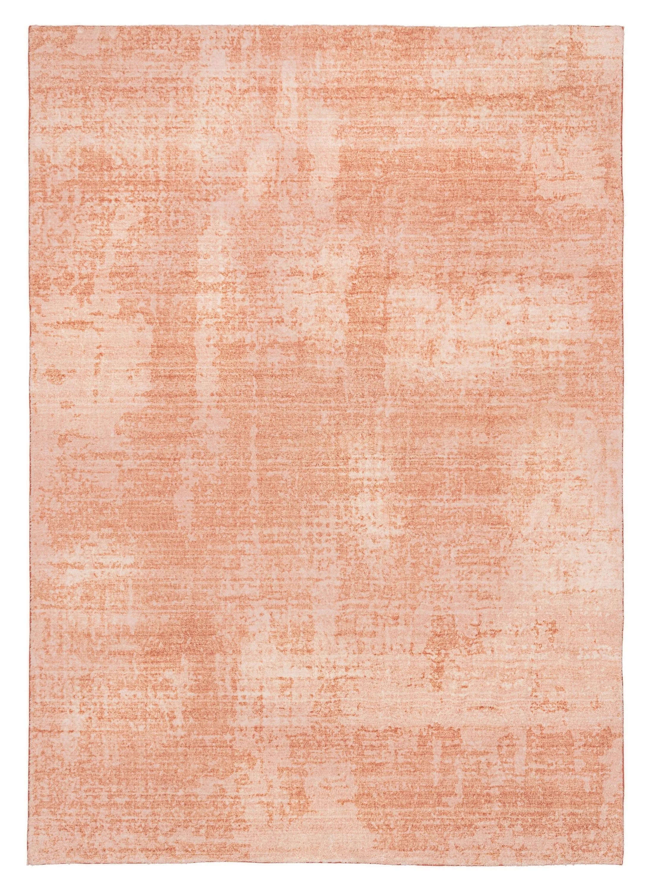 Tammy Pink Coral Minimal Washable Rugmodern color block patchwork rug