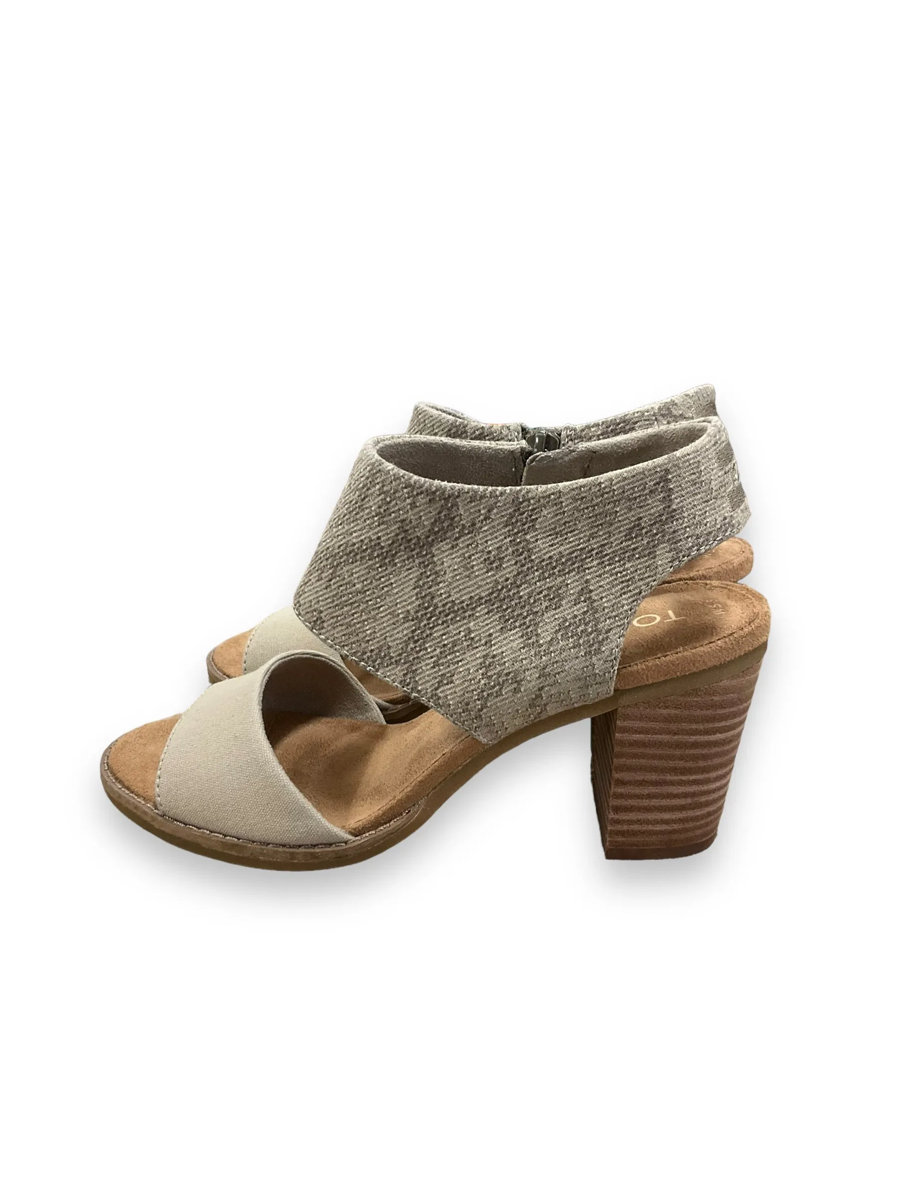 Tan Shoes Heels Block Toms, Size 5.5 toms