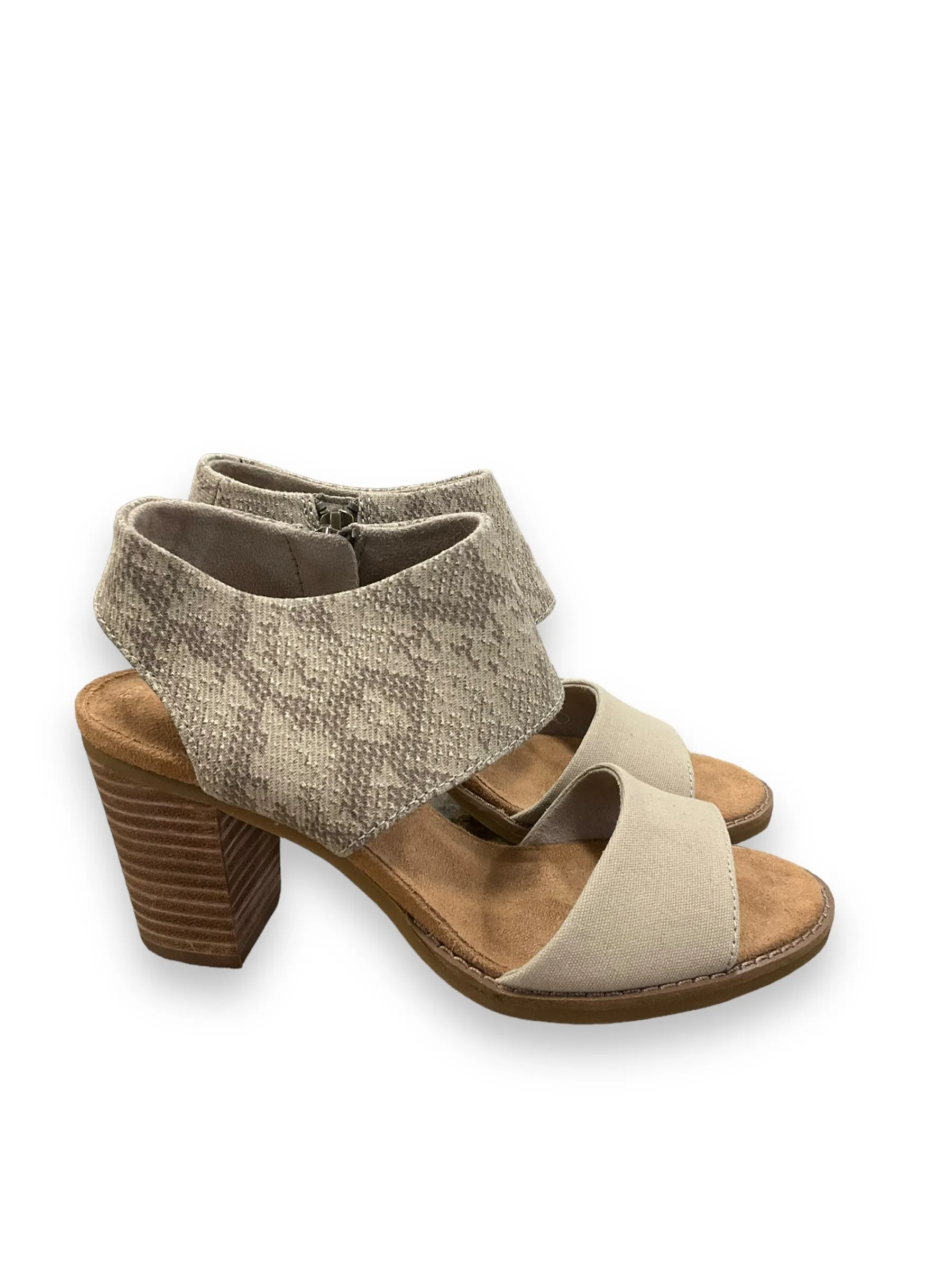 Tan Shoes Heels Block Toms, Size 5.5 toms